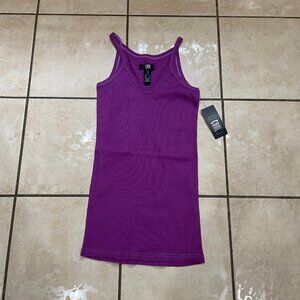 LL Cool J V-Neck Ribbed Purple Tank Juniors L